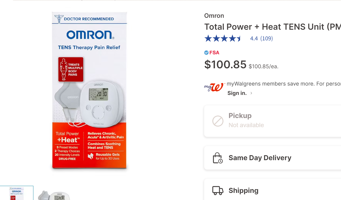 OMRON Total Power + Heat TENS Unit Muscle Stimulator YUP, this unique
